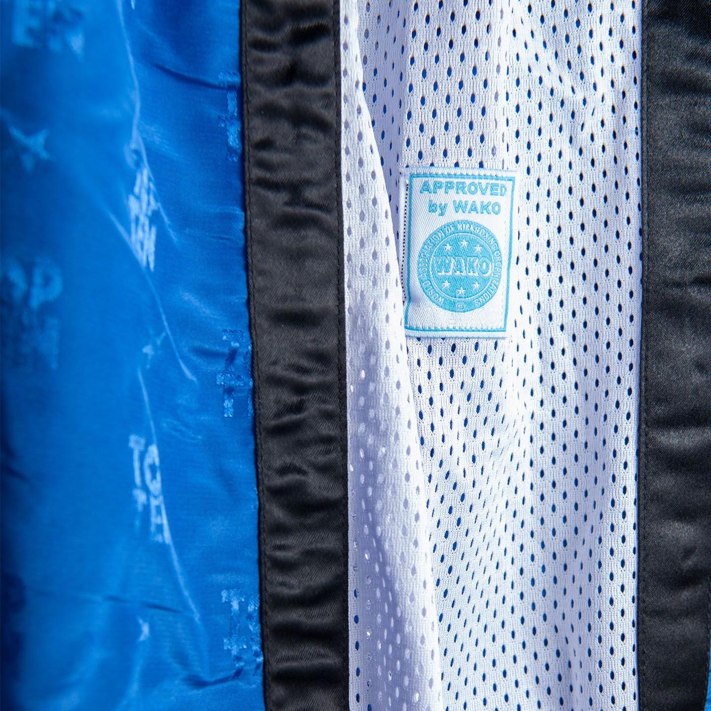 TOP TEN WAKO Mesh Kickboxingbukse - Blå/Hvit - CombatStore.no